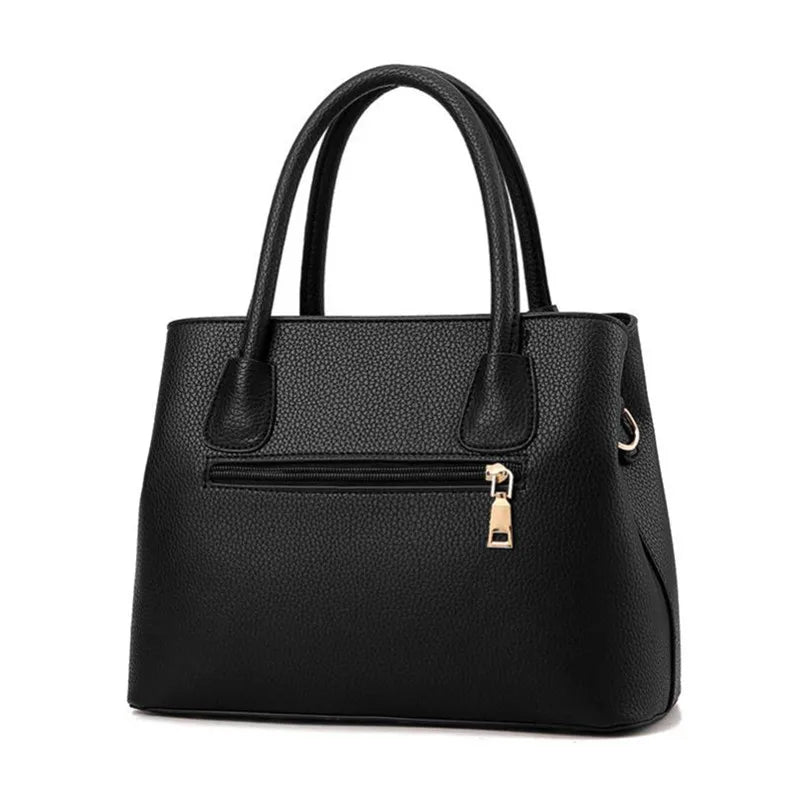Large Capacity PU Leather Tote Handbag with Crossbody Strap