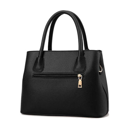 Large Capacity PU Leather Tote Handbag with Crossbody Strap