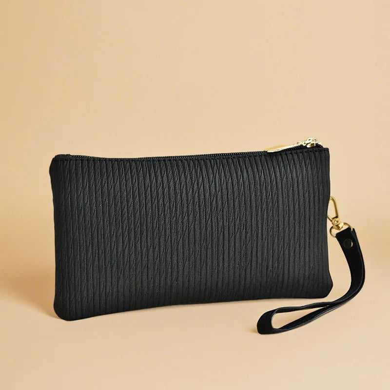Women Zipper Bag Zero Purse Hand Rope Versatile Mobile Phone Storage Square Large Capacity