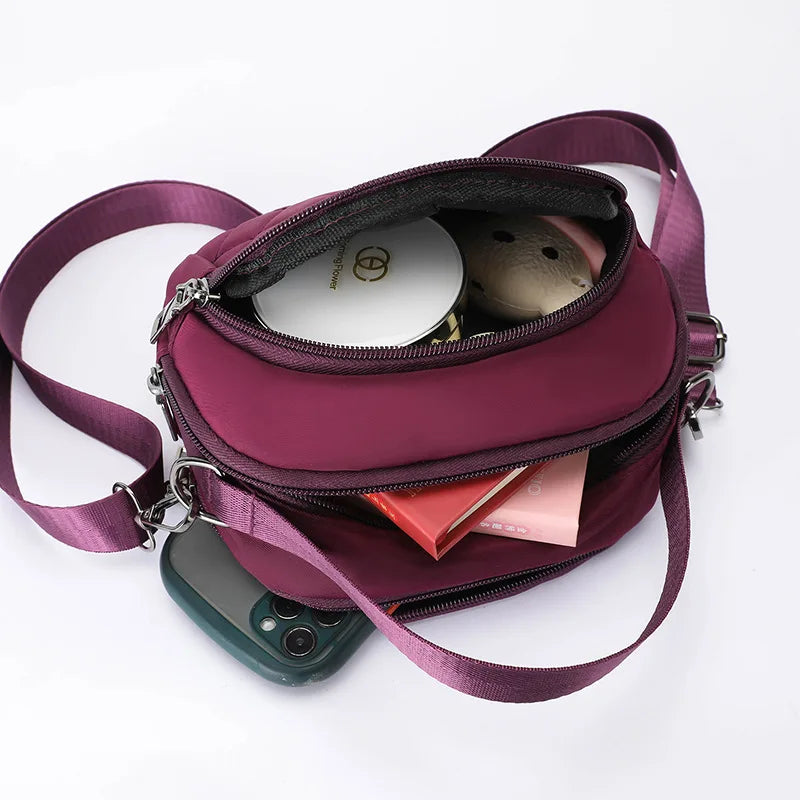 Waterproof Nylon Fabric Diamond-Shaped Single-Shoulder Crossbody Bag Ladies - Waterproof