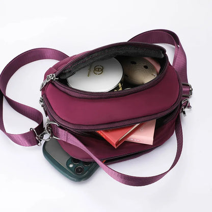 Waterproof Nylon Fabric Diamond-Shaped Single-Shoulder Crossbody Bag Ladies - Waterproof