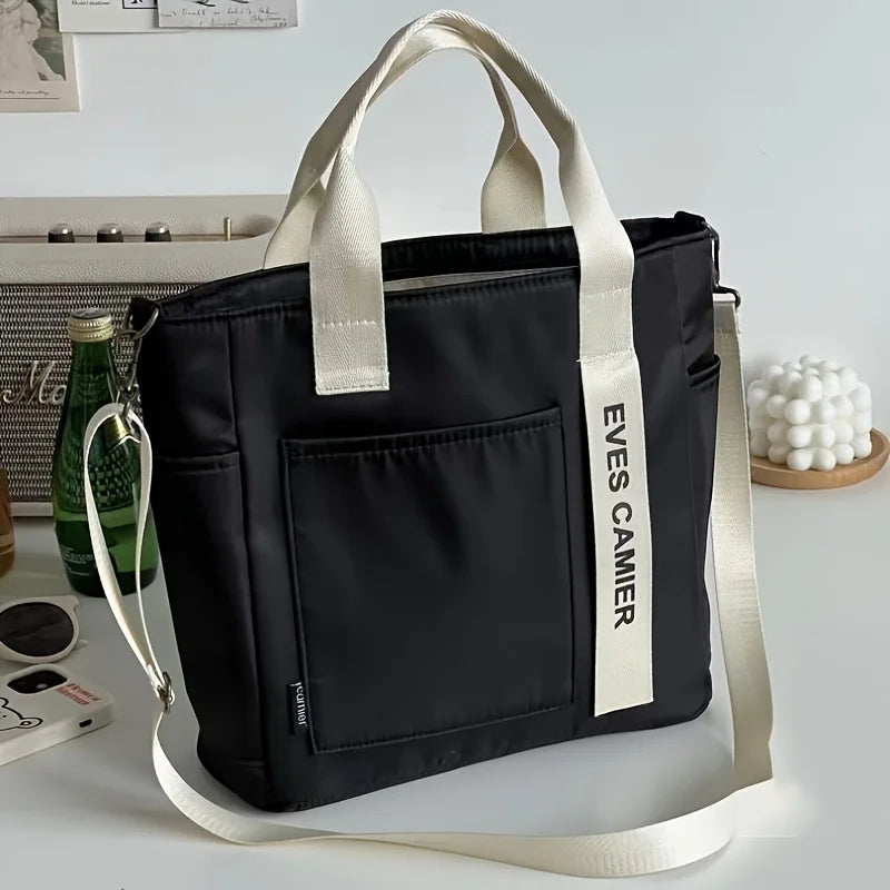 Canvas Tote Bag with Shoulder Strap – Women's Messenger Handbag