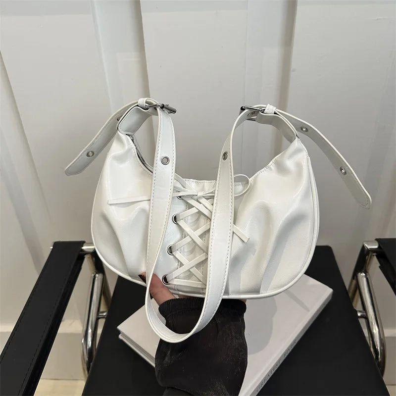 Chic Tied Bow Tie Crescent Design Tote Shoulder Crossbody Bags