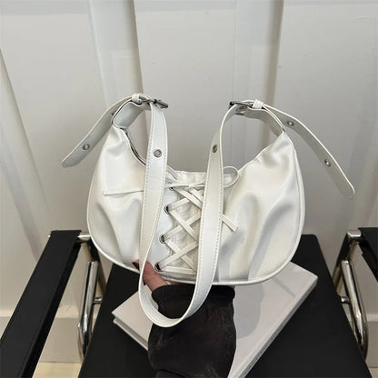 Chic Tied Bow Tie Crescent Design Tote Shoulder Crossbody Bags