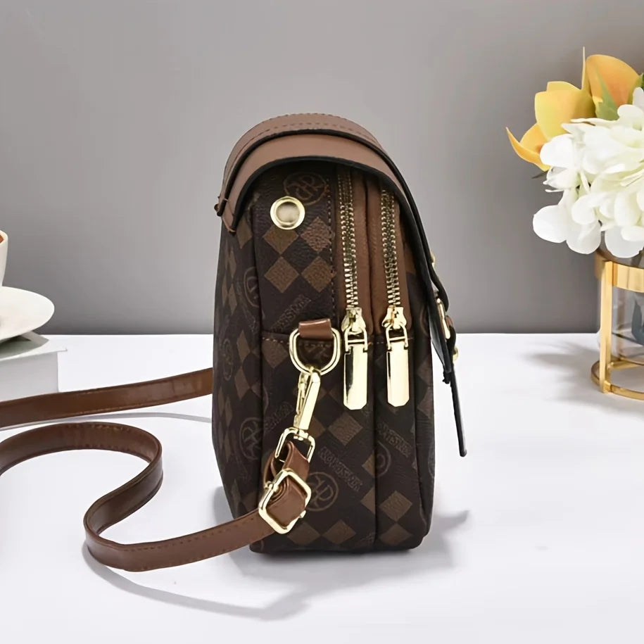 Retro Multi-Layer Crossbody Phone Bag for Women
