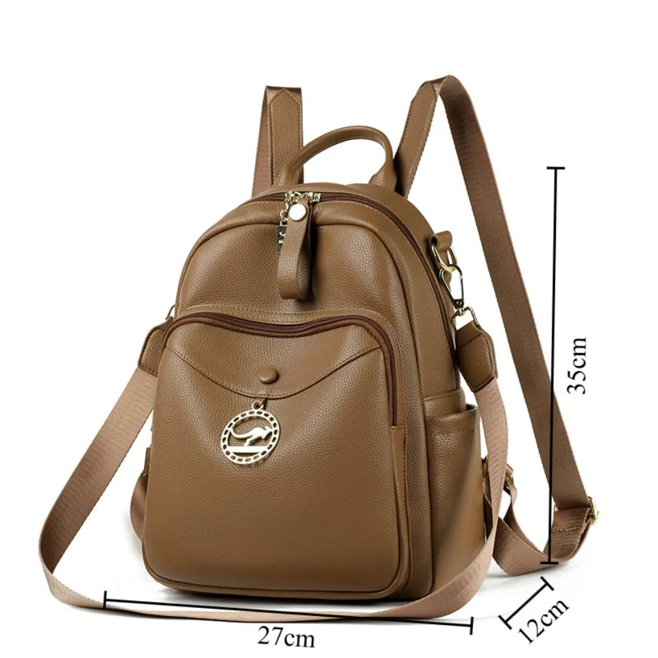 Large PU Leather Backpack for Women