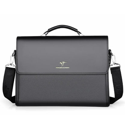 Men Carry Business Horizontal Commuting Work Documents Multi-Layer Large Capacity Briefcase Shoulder