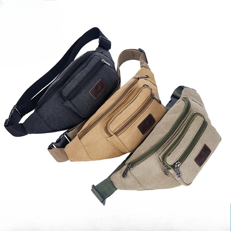 Men S Outdoor Simple Shoulder Crossbody Bag Sports Canvas Wear-Resistant Waterproof Backpack