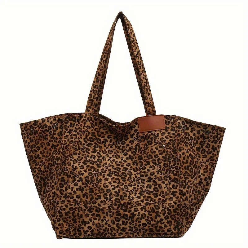 Leopard Print Tote Bag – Lightweight Women's Shoulder Bag