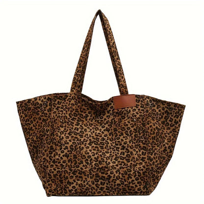 Leopard Print Tote Bag – Lightweight Women's Shoulder Bag