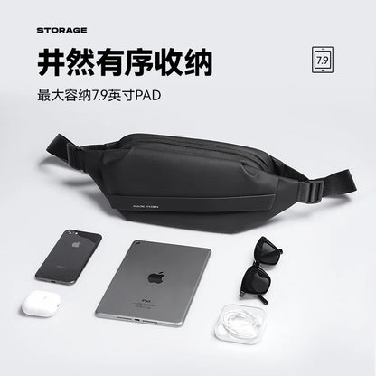 Men S Large Capacity Waterproof Crossbody Bag Multi-Functional Sports Leisure Magnetic Suction Clasp
