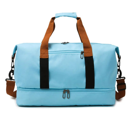 Large Capacity Travel Duffel Bag Shoe Compartment Crossbody Waterproof Weekend Overnight Bag Gym