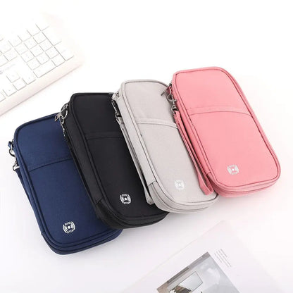 Passport Holder Bag Family Rfid Blocking Wallet Travel Essentials Document Organizer Credit Cards