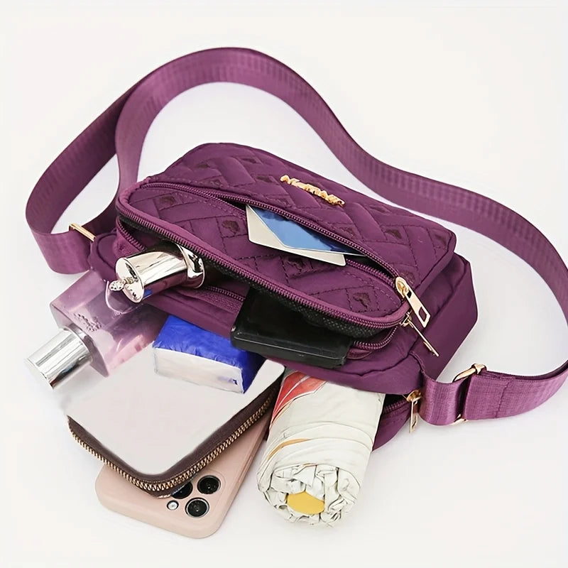 Nylon Crossbody Bag for Women – Lightweight Quilted Shoulder Purse