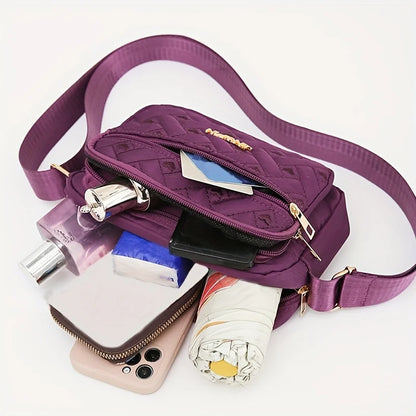 Nylon Crossbody Bag for Women – Lightweight Quilted Shoulder Purse