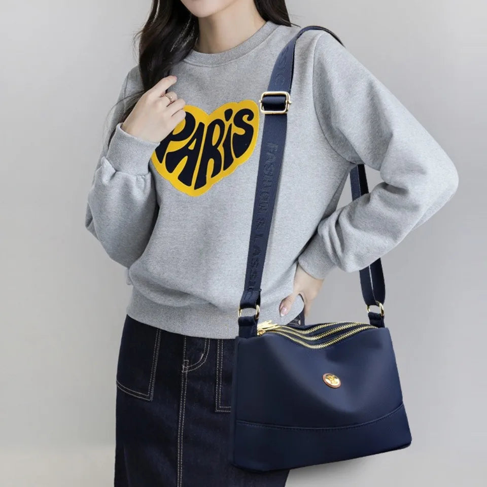 Waterproof Nylon Crossbody Bag for Women – Large Capacity Multilayer Purse