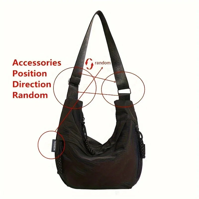 Nylon Crossbody Dumpling Bag – Large Capacity Shoulder Bag