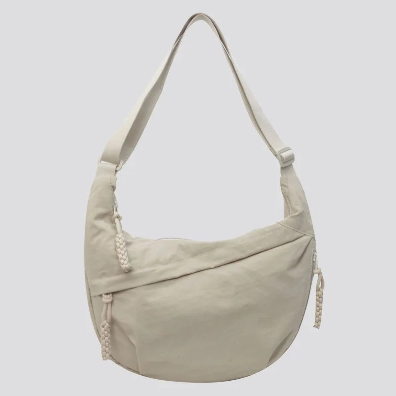 Nylon Crescent Crossbody Bag for Women – Lightweight & Large Capacity