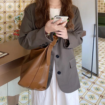 Minimalist Style Shoulder Bag Women Large Capacity Crossbody Multi-Function