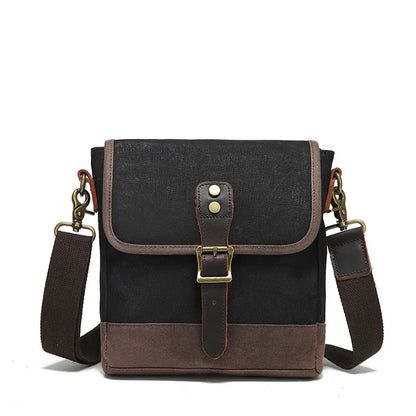 Vintage Canvas Shoulder Bag Cross-Body Wear Resistant Small Chest Men S Leather Briefcase