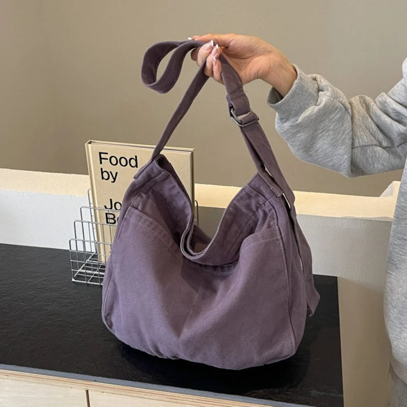 Canvas Crossbody Hobo Bag – Large Capacity Casual Shoulder Bag
