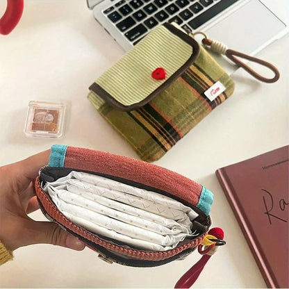 Data Cables Organizer Sanitary Pads Bag Large Capacity Contrast Color Cosmetic Multipurpose Napkin