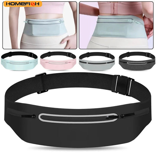 Homefish Waterproof Running Waist Pack Adjustable Belt Men Women Slim Bags Portable Outsides Jogging