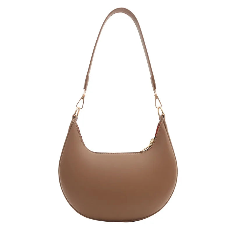 PU Leather Crescent Shoulder Bag for Women