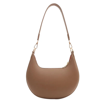 PU Leather Crescent Shoulder Bag for Women