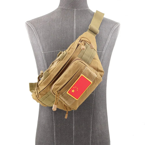 Wear-Resistant Oxford Fabric Outdoor Cycling Camouflage Waist Bag Tactical Chest Large Capacity Men