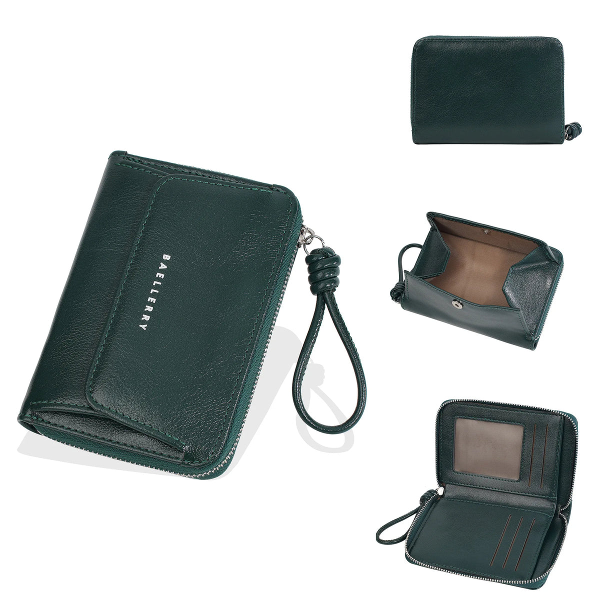 Japanese-Style Coin Pocket Card Holder Oil-Wax Leather Hand-Held Ladies Wallet