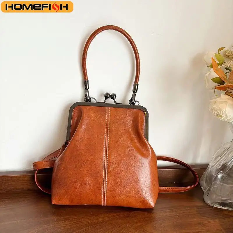 Homefish Vintage Style Women Handbag Brown Versatile Designer Shoulder Bag Pu Leather Ladys Shell