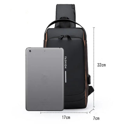 Stylish Men S Sling Bag Durable Oxford Fabric Crossbody Chest Pack Phone Pocket