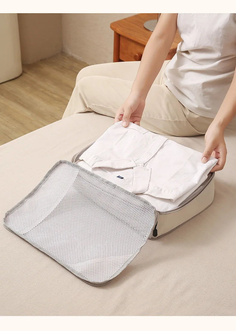 Travel Luggage Organizer 3-Piece Compression Packing Cubes