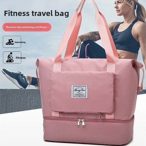 Waterproof Gym Tote Bag for Women – Shoe Compartment & Multi-Pocket