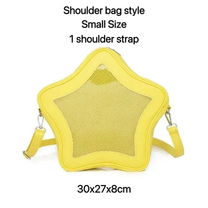 Star-Shaped Ita Bag – Kawaii Transparent Shoulder Bag for Badge Display