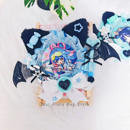 Bat Wing Lace Ita Bag Insert Board – Gothic Kawaii Badge Holder