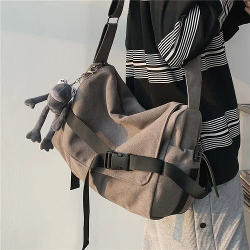 Canvas Crossbody Bag for Men – Large Capacity Messenger Shoulder Bag