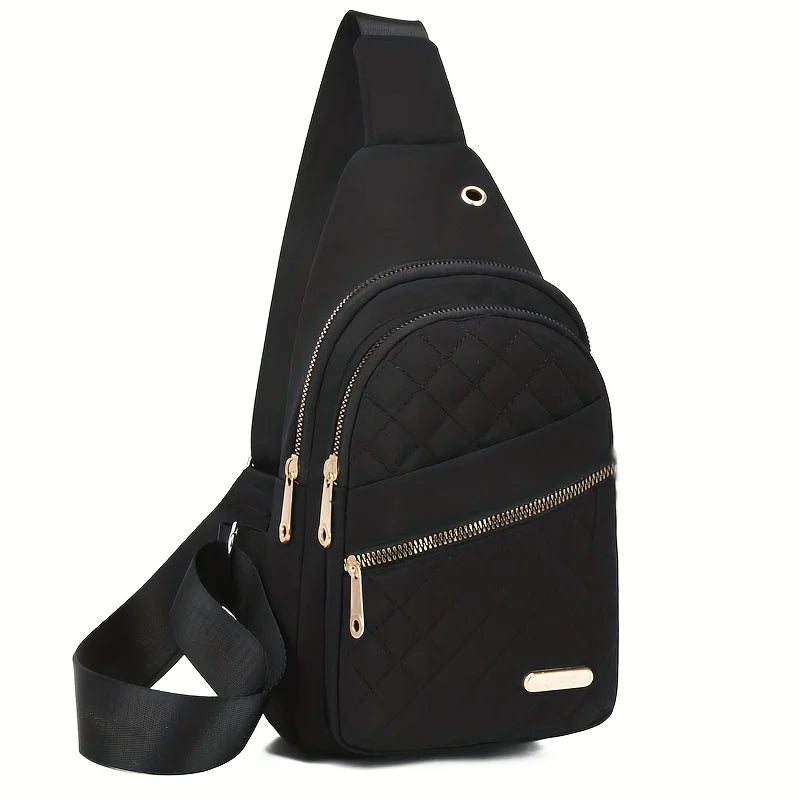 Quilted Crossbody Sling Bag – Lightweight Women's Chest Bag