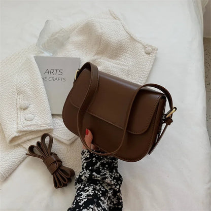 Advanced Texture Retro Small Saddle Bag Women Popular All-Match Messenger Underarm Bags Square Sling
