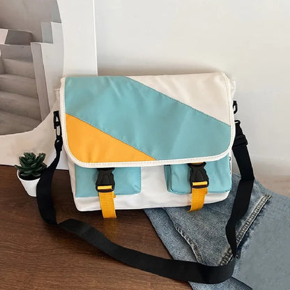 Waterproof Nylon Messenger Bag for Women – Large Capacity Crossbody