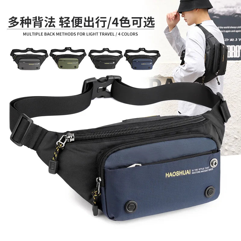 Multifunctional Outdoor Leisure Men S Chest Bag Cross Body Travel Large Capacity Mobile Phone