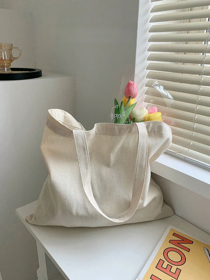 Casual Fashionable Women S Shopping Bag Lightweight Durable Canvas Tote Large Capacity Suitable