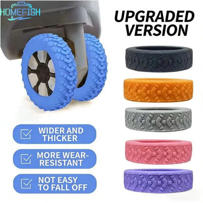 Homefish 8pcs Universal Luggage Suitcase Wheels Silicone Wear Resistant Trolleys Case Caster