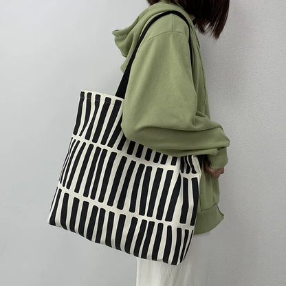 Canvas Tote Bag – Large Capacity Cute Print Shoulder Bag