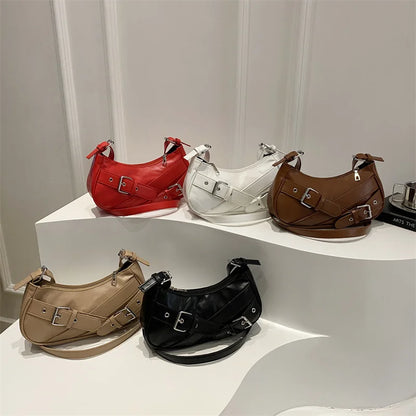 Y2K Vintage PU Leather Crossbody Bag – Women's Mini Shoulder Clutch