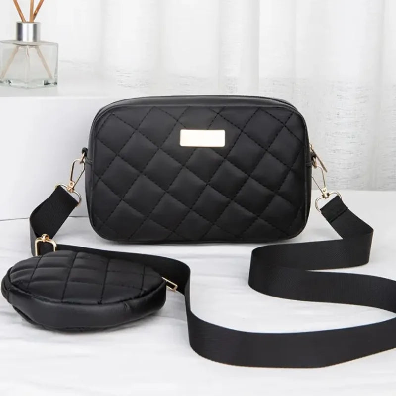 Quilted Crossbody Bag with Detachable Mini Coin Purse