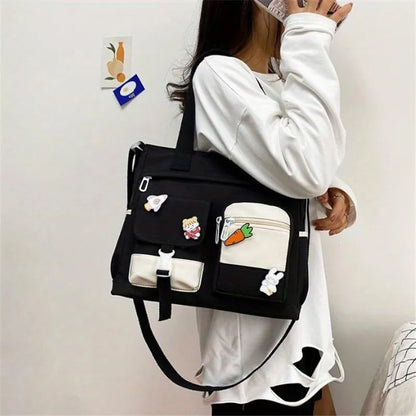 Nylon Crossbody Bag – Multi-Compartment Shoulder Bag for Women & Teens