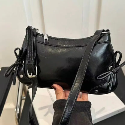 Bow Underarm Bag – Soft Leather Shoulder & Crossbody Purse