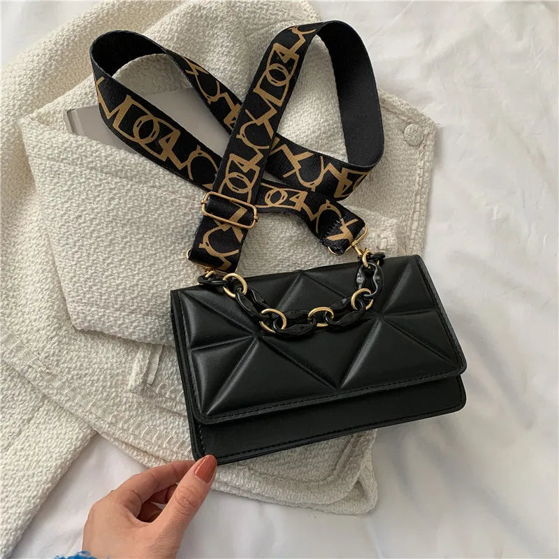 Homefish Women S Plaid Crossbody Bag Korean Style Solid Color Shoulder Small Square Bag